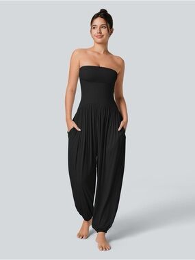 Halara Ribbed Tube Pocket Casual Jumpsuit size Large Tall